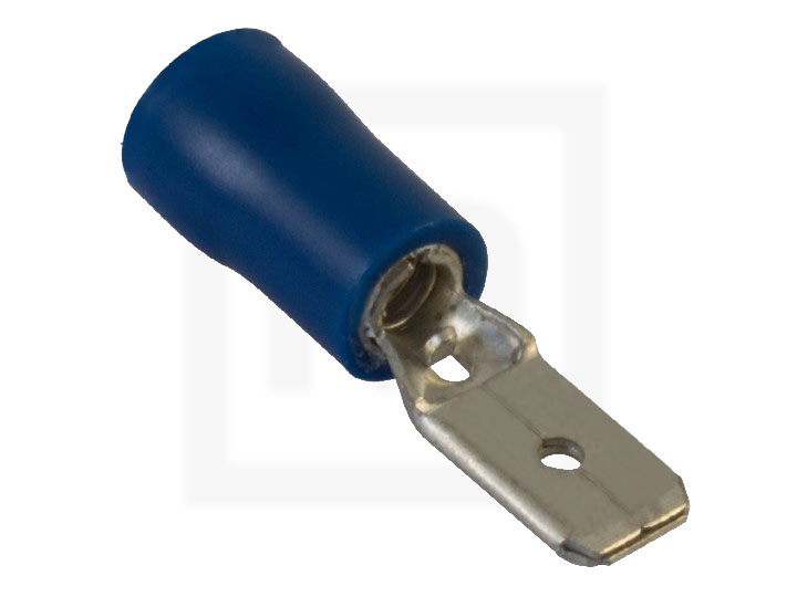 Flachstecker isoliert, 1,5 - 2,5 mm² 4,8 mm blau, 100 Stück