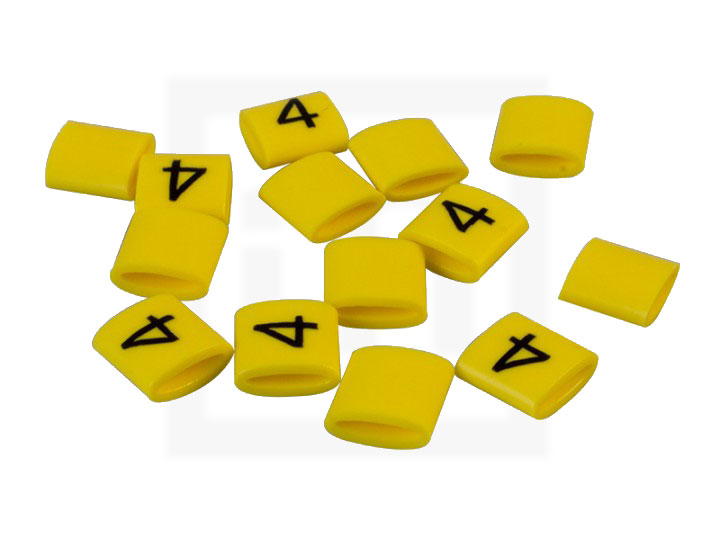 Bezeichnungsringe, 1,3 - 2,0 mm gelb, 100 Stück