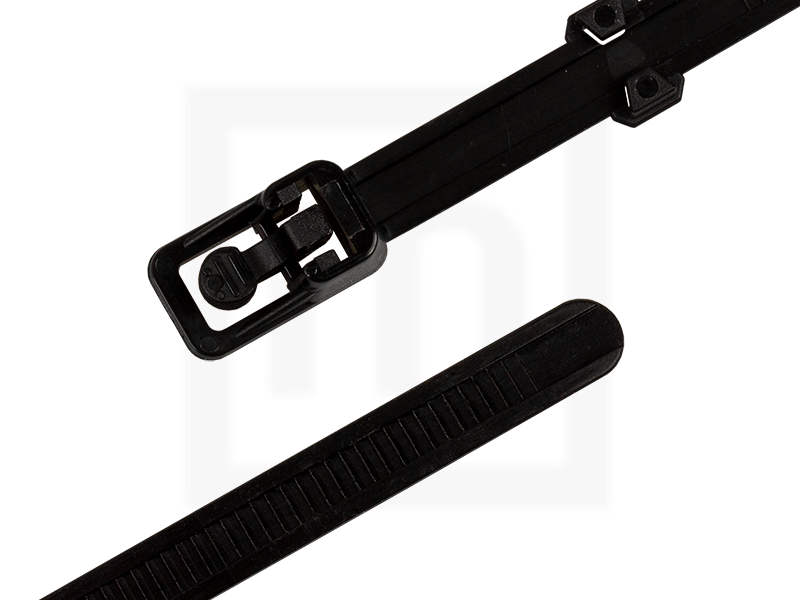 Kabelbinder wiederlösbar, außenverzahnt schwarz, 7,8 x 250 mm - 100 Stück