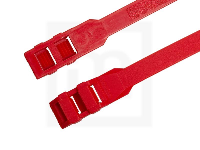 Kabelbinder mit Flachkopf, 9,0 x 360 mm rot, 100 Stück