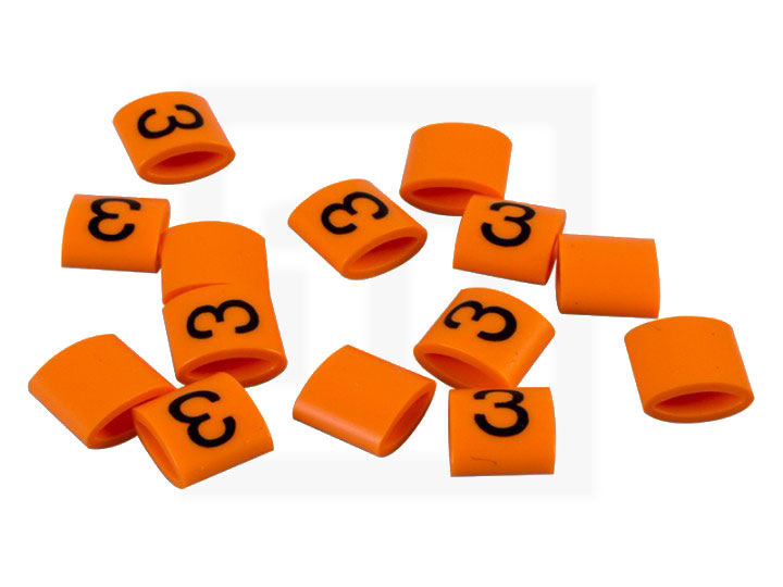 Bezeichnungsringe, 1,3 - 2,0 mm orange, 100 Stück