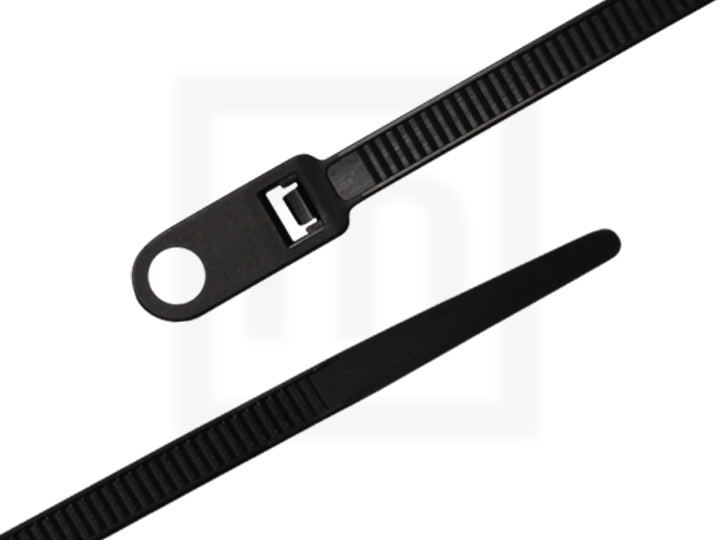 Kabelbinder mit Öse, 4,8 x 200 mm schwarz, 100 Stück