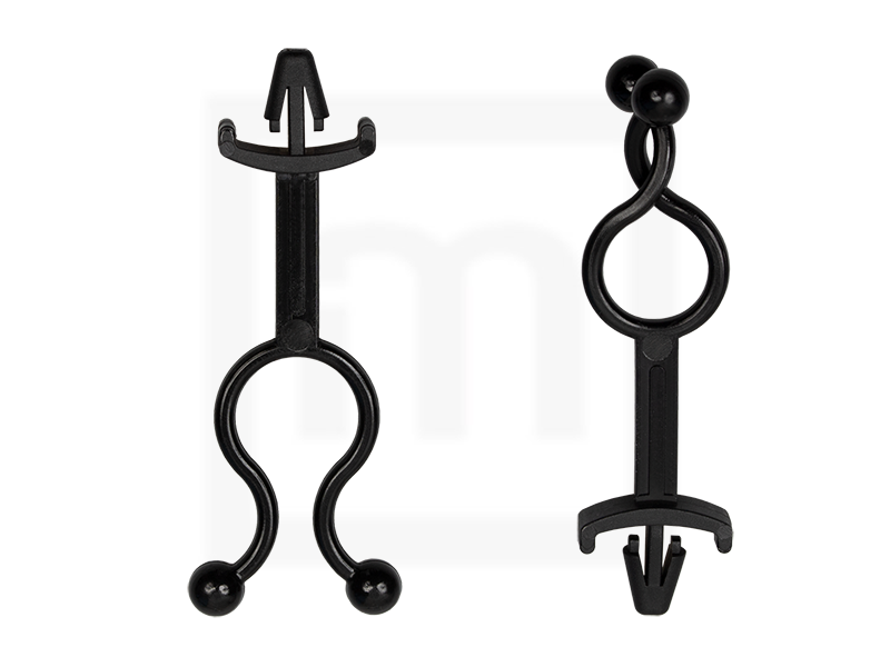 Kugelbinder mit Steckfuß, 11 mm schwarz, 100 Stück