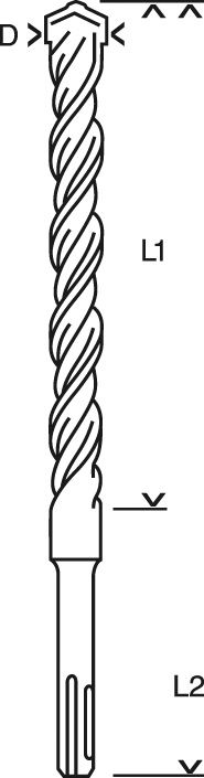SDS-plus Bohrer, Premium-Qualität, 25,0 x 1000 mm, 1 Stück