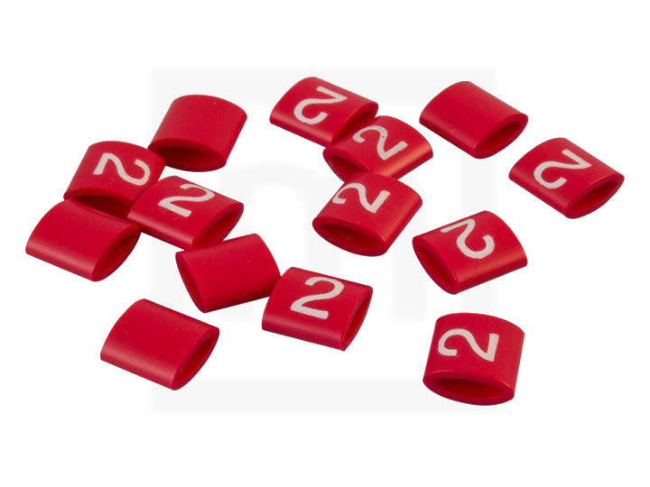 Bezeichnungsringe, 4,2 - 6,6 mm rot, 100 Stück