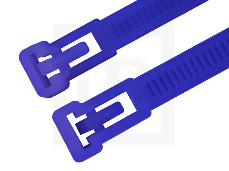 Kabelbinder wiederlösbar, 7,5 x 370 mm blau, 100 Stück