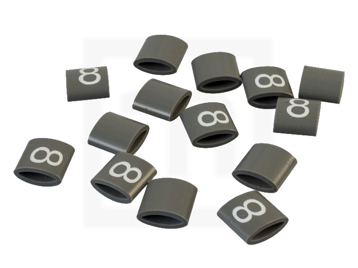 Bezeichnungsringe, 4,2 - 6,6 mm grau, 100 Stück