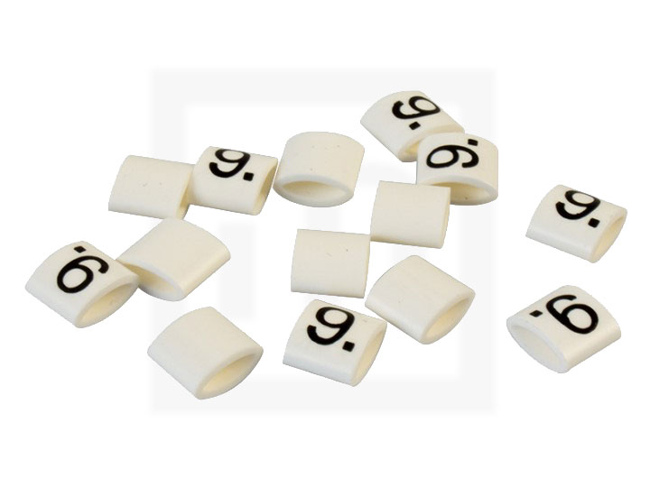 Bezeichnungsringe, 4,2 - 6,6 mm weiß, 100 Stück