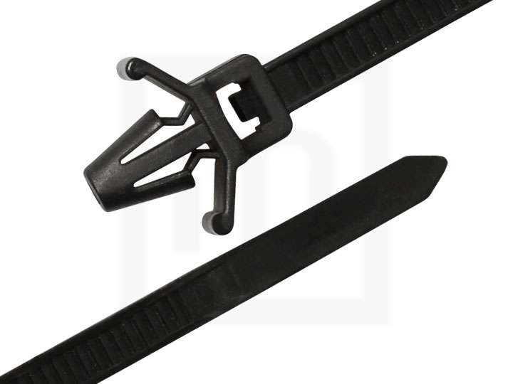 Kabelbinder mit Steckfuß, 4,5 x 200 mm schwarz, 100 Stück