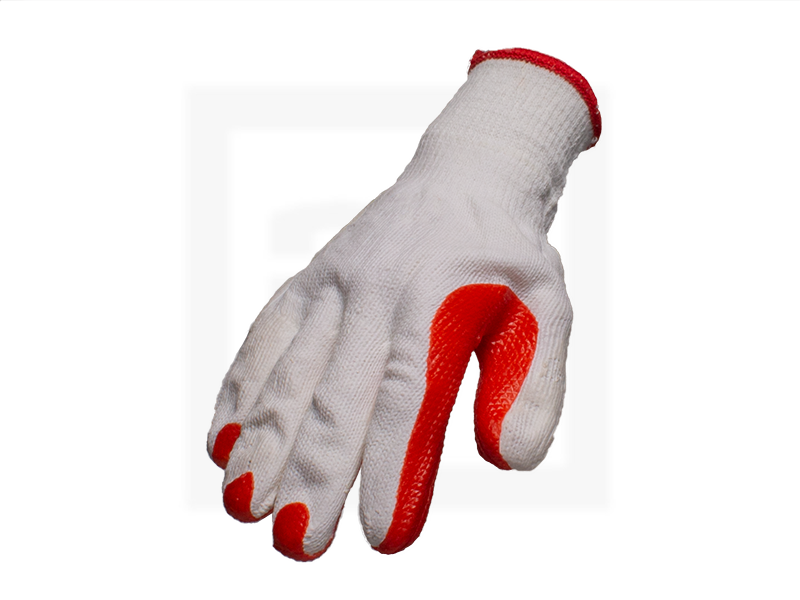 Handschuhe mit Latexbeschichtung - rot, Gr. 10,5