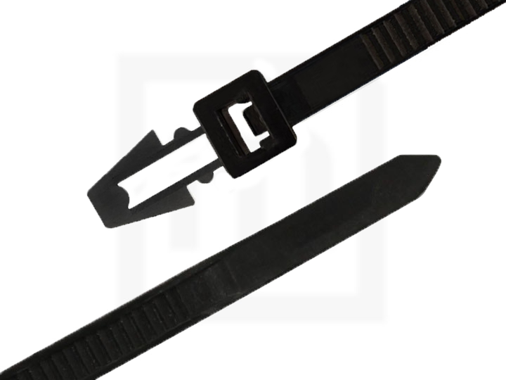 Kabelbinder mit Steckfuß, 4,5 x 200 mm schwarz, 100 Stück