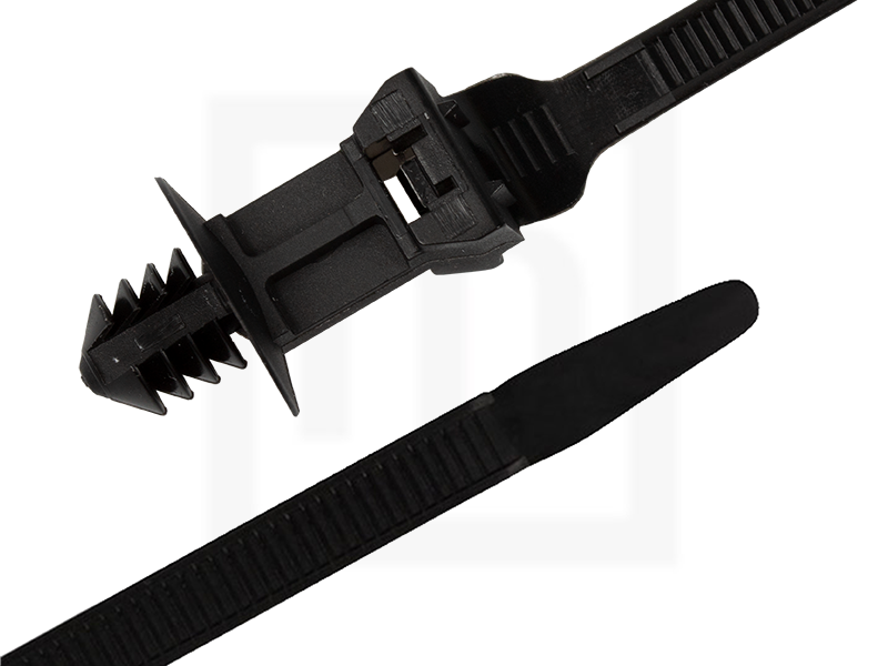 Kabelbinder mit Lamellenfuß verlängert, 4,8 x 180 mm schwarz, 100 Stück