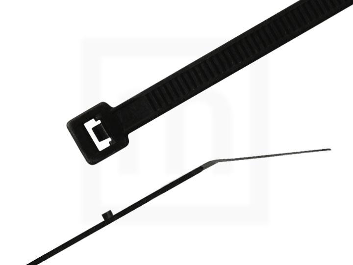 Kabelbinder mit Stopper, 3,6 x 180 mm schwarz, 100 Stück