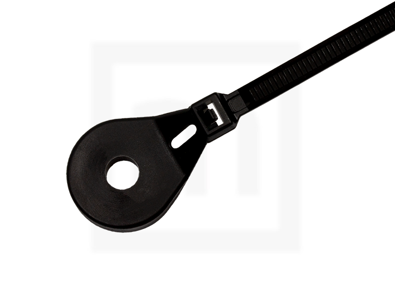 Kabelbinder mit Schraubplatte, 6,5 x 180 mm schwarz, 100 Stück