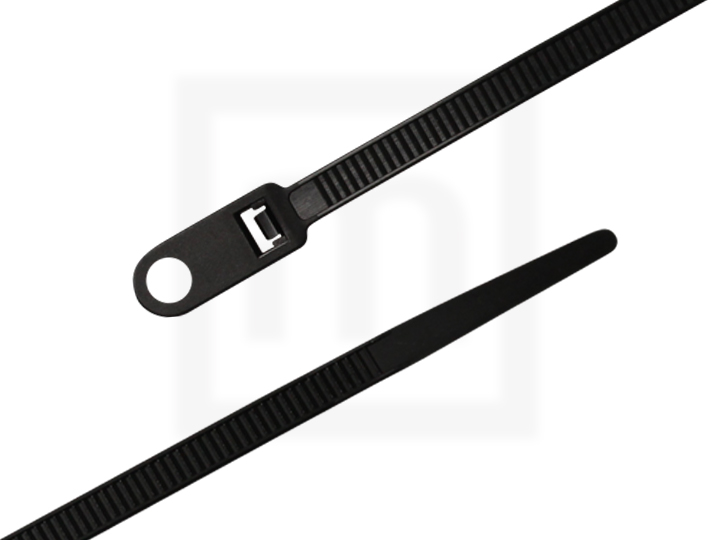 Kabelbinder mit Befestigungsöse 3,6 x 150 mm (B x L) schwarz 100 Stück