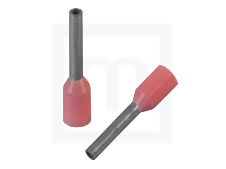 Aderendhülsen isoliert, 0,34 mm² 10 mm rosa, 100 Stück