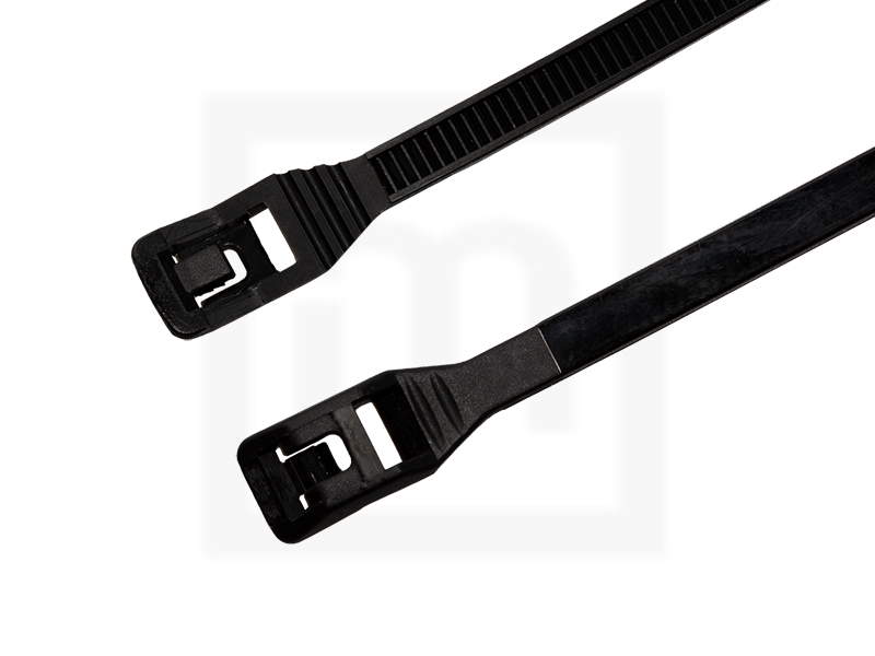 Kabelbinder mit Flachkopf, 4,5 x 200 mm schwarz, 100 Stück