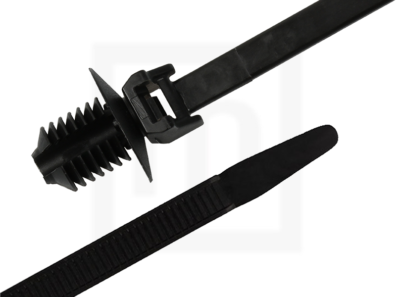 Kabelbinder mit Lamellenfuß rund, 4,8 x 165 mm schwarz, 100 Stück