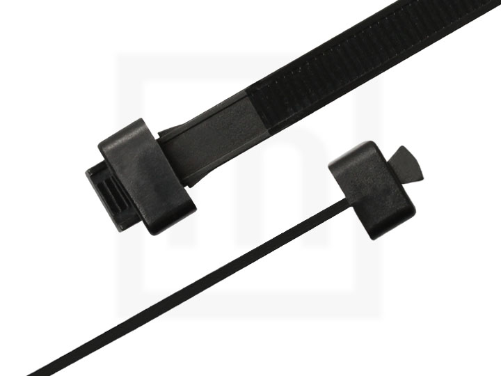 Kabelbinder für Einlochmontage, 7,6 x 360 mm schwarz, 100 Stück 