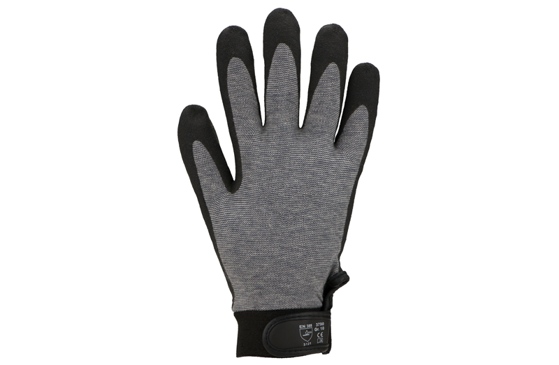 HPT-Handschuhe mit Klettverschluss, grau/schwarz, Gr. 10
