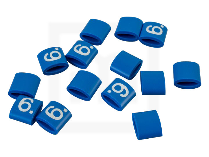 Bezeichnungsringe, 2,3 - 3,4 mm blau, 100 Stück