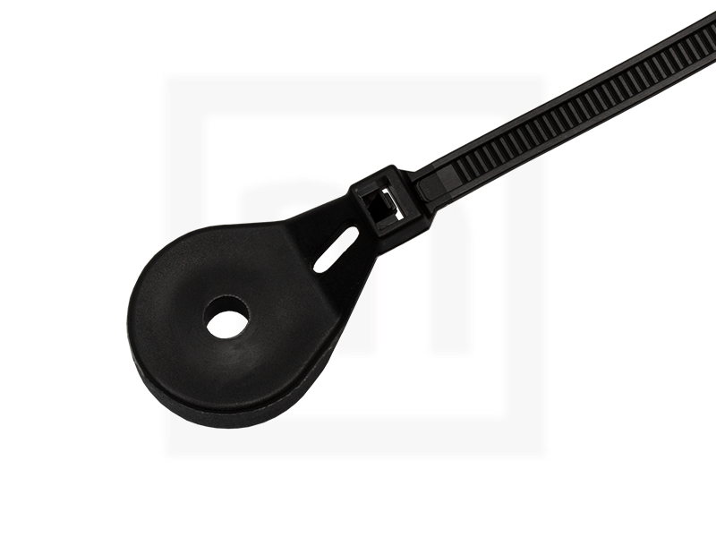 Kabelbinder mit Schraubplatte, 6,5 x 180 mm schwarz, 100 Stück