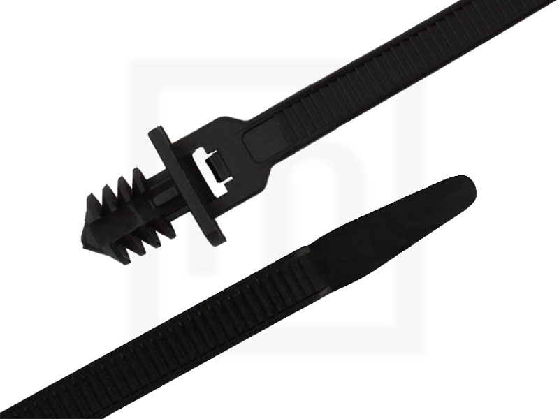 Kabelbinder mit Lamellenfuß, 4,8 x 200 mm schwarz, 1-teilig 100 Stück
