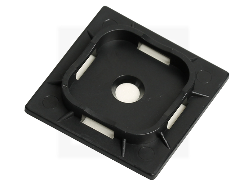 Klebesockel mit Schraubloch, 40 x 40 mm schwarz, 100 Stück