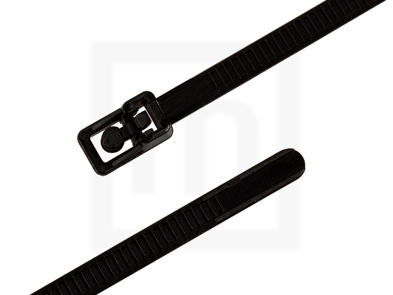 Kabelbinder wiederlösbar, außenverzahnt schwarz, 4,8 x 220 mm - 100 Stück 